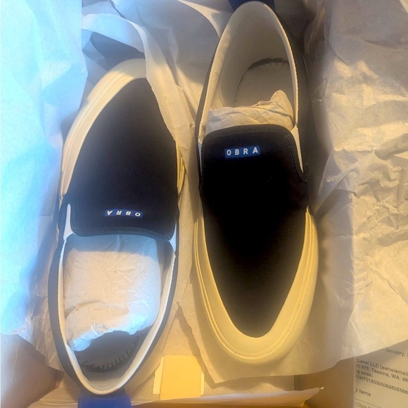 Obra canvas slip on sneakers black white - Picture 2 of 4